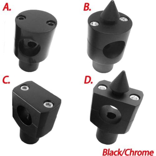 1" / 25mm Universal Shorty Handlebar Risers Round Spike For Harley Cruisers Choppers Victory Honda Suzuki Yamaha Kawasaki Vulcan