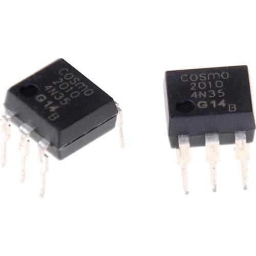 10Pcs 4N35 FSC Optocouplers Phototransistor 30V DIP6 IC Connectors