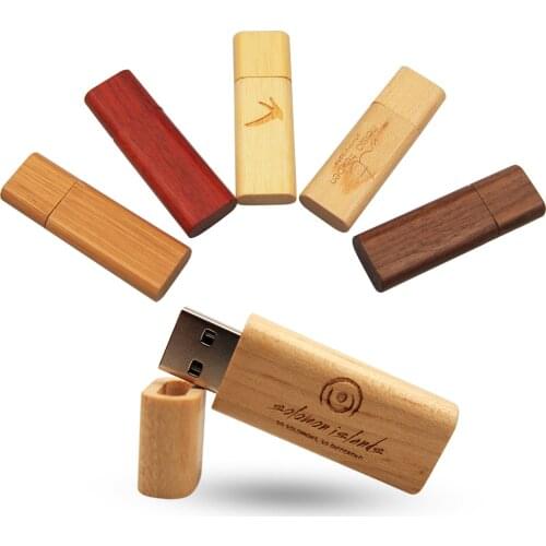 10PCS free custom logo) Bamboo Wood wood logo engrave pendrive 4GB 8GB 16G 32GB 64GB wooden card model usb memory stick