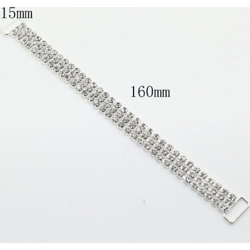 10pcs/Pack 3 Rows Charm Chain Connectors Bikini Buckle Metal Crystal Rhinestone Bikini Swimwear Buttons For Swimwear, factory