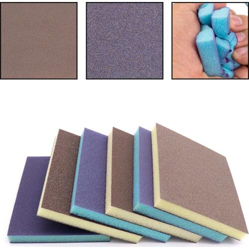 Sponge Sand Block Sand Double-sided Gray Blue Sponge Sand Block Sponge Sandpaper Sanding and Polishing Abrasive Tools