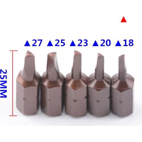 5Pcs/Set Triangle Head Screwdriver Bits S2 Steel 1/4 Hex Shank 20mm Length Tools Wholesale Top Quality