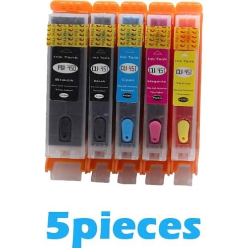 5pcs PGI-450 CLI-451 refill Ink Cartridge For canon PIXMA MG5440 MG6340 MG7140 IP7240 MX924 IP8740 Printer PGI 450 pgi450 cli451