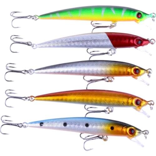 5PCS Minnow Fishing Lure 8.5CM 6G Pesca Hooks Fish Wobbler Tackle Crankbait Artificial Hard Bait Swimbait MI102