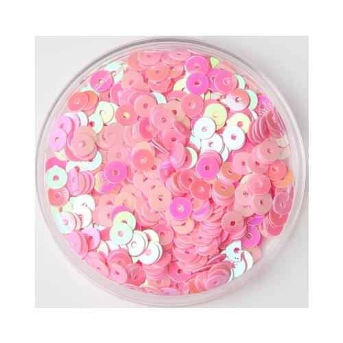 50g (10000pcs) 4mm Flat Round Loose Sequins PVC Sequin Sewing DIY Decoration Middle Pink AB 2017 New Confetti