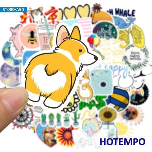 50pcs Colorful Simple Ins Style Small Fresh Graffiti Cute Decals Stickers Pack for DIY Stationery Scrapbook Phone Laptop Sticker