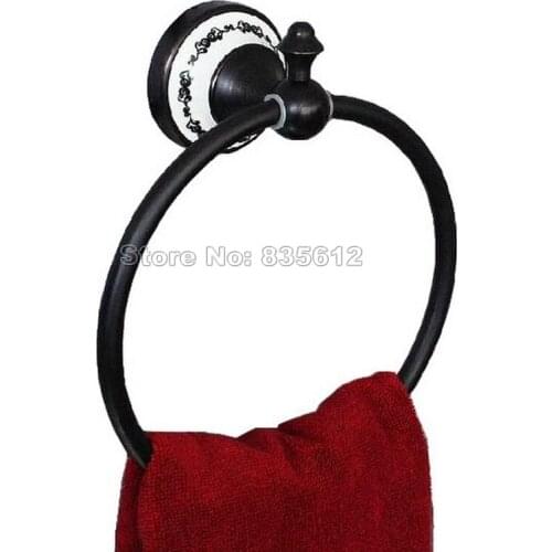 Bathroom Accessory Wall Mounted Black Oil Rubbed Bronze Towel Rings Holder Wba061
