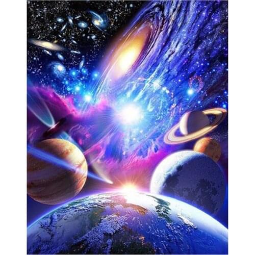 Diamond Painting Space Planet Landscape DIY 5D Diamond Embroidery Cross Stitch Kit Home Decor Pintura Diamante Cuadros
