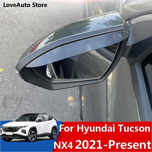 For Hyundai Tucson NX4 2021 2022 Car Rear View Mirror Shield Rain Eyebrow Weather Strip Mirror Rain Shield Shade