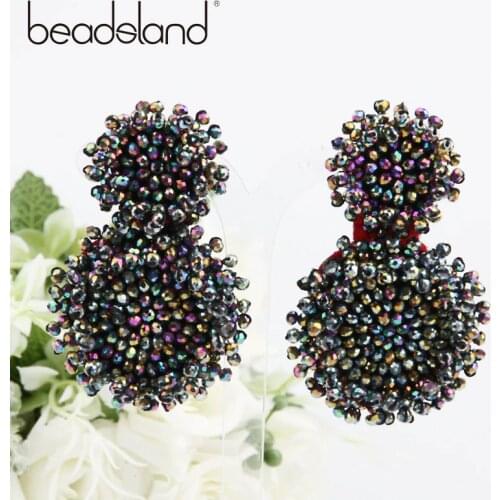 Beadsland Drop Earrings Manual Nail Glass Colorful Beads Fashion Office/career Woman Girl Party Festival Hot Sell Gift 40236