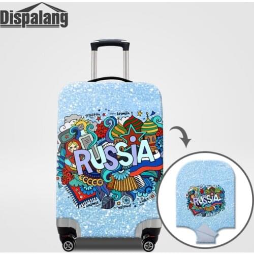 Dispalang Country Name Printing Thicken Elastic Luggage Protective Cover For 18-32 Inch Women Men Travel On Road Suitcase Covers