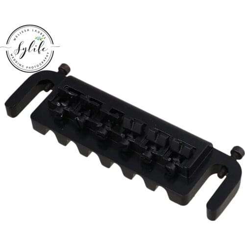 Black Plated Zinc Alloy Guitar Bridge with Posts for Electric Guitar