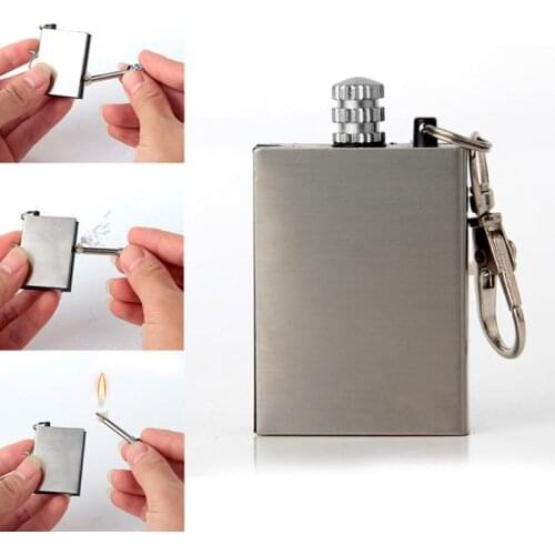 DHL 500pcs Portable Emergency Fire Starter Flint Match Lighter Outdoor Hiking Survival Useful Silver NO OIL SN1357