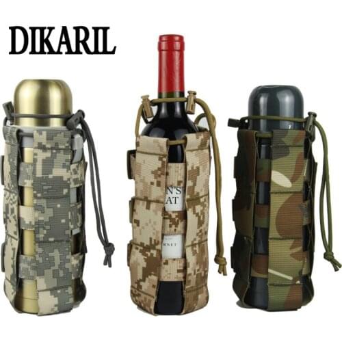 Dikaril 0.5L-2.5L Tactical Molle Water Bottle Bag Pouch Military Sport Cover Holster Outdoor Travel Kettle Bag With Molle System