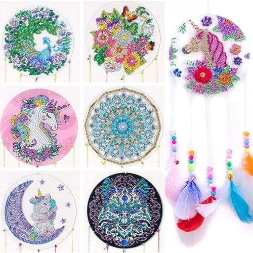 DIY Diamond Painting Dreamcatcher Wind Chimes Special shaped Drill Diamond Mosaic Animal Flower Mandala Art Kits Home Decoration