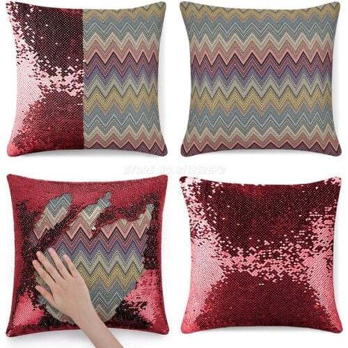 Home Decor Sequin Pillowcase Fashion Pillowcase Gift for Her He Home Geometric Designer Expensive Home Fashion Color Pastel