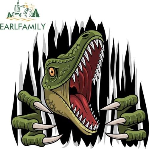 EARLFAMILY 13cm x 12.7 for Cartoon Raptor Mascot Ripping Scratch-Proof Car Stickers and Decals Surfboard Trunk Vinyl Car Wrap
