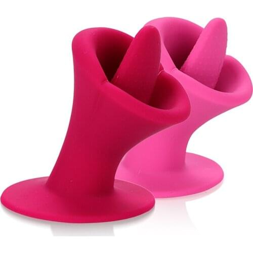 Simulation Mini Vibrator Mouth Tongue Lick Clitoris Insert Vagina Big Suction Cup Can Strap On Female Masturbator Dildo G Spot