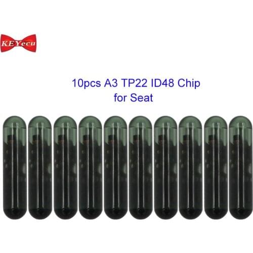 KEYECU 10pcs A3 TP22 ID48 Transponder Chip Glass Transponder Blank Key Chip for Seat