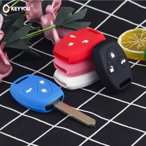KEYYOU 30pcs For Honda Accord CR-V Civic CRV 2003 2007 Jazz Civic Pilot Fit Silicone Car Key Cover Case Fob 3 Buttons Car-stying