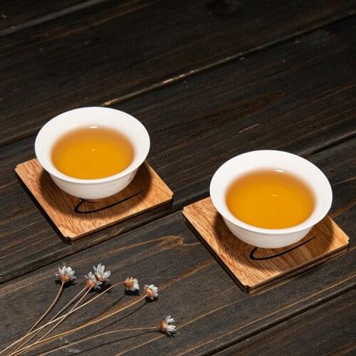 Chinese Wood Cup Coaster Square Wooden Coaster Tea Coffee Drink Cup Mat Tea Placemat Home Table Decoration Accessories Durable