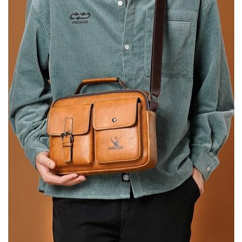 Weysfor Men Shoulder Bag Fashion Crossbody Bags High Quality Male Bag PU Leather Handbag Capacity Men Messenger Bags Tote Bag