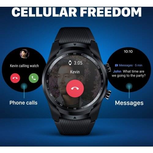 TicWatch Pro 4G/LTE EU Version (Refurbished) 1GB RAM Sleep Tracking IP68 Waterproof NFC for Vodaphone in DE Mens Sports Watch