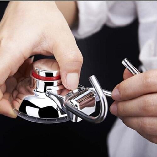 Stainless Steel Bathroom Kitchen Holder Hanger Towel Robe Removable Vacuum Suction Cup Swivel Double Wall Hook Rail