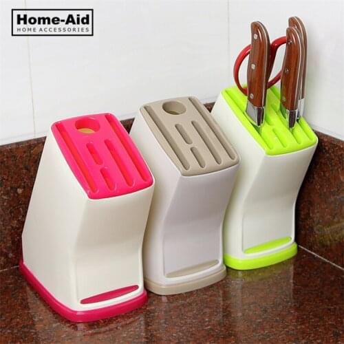New 1Pcs Creative Plastic Kitchen Knife Holder Multifunctional Kitchen Accessories Storage Knife Rack damp-proof Holder