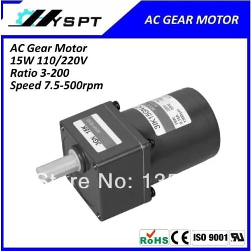 AC 15W single phase 220V 50Hz 200rpm gear motor