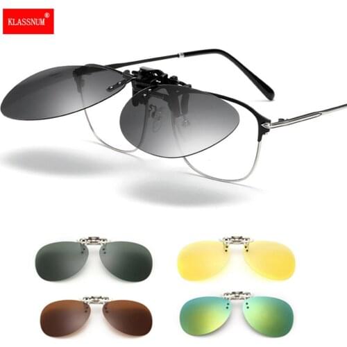 Polarized Sunglasses Clip Drive Sun Spectacles Yellow Night Vision Glasses Night Resin Lens Driving Eyeglasses UV 400 Protection