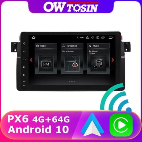 PX6 4G+64G Car Multimedia Player Android 10 For BMW 3 Series E46 M3 E46 3er 318 320 325 Rover 75 MG ZT 5*USB GPS Radio TDA7850