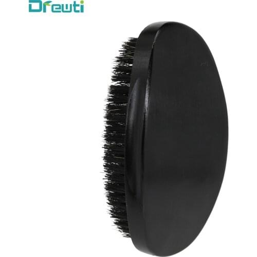 DREWTI Boar bristles Wave bristles Comb Beard comb Barge curved Wooden Handle Anti-static Brush comb Styling Tool for Men