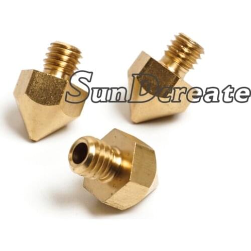 SunDcreate 5pcs/lot 3D Printer Nozzle 0.2mm 0.3mm 0.4mm 0.5mm Extruder Print Head For Ultimaker 3D Printer 3.0mm filament