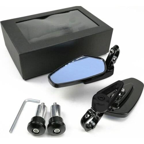 Black 22mm 7/8'' Universal Motorcycle Handlebar Bar End Rear Side Mirrors Chopper Bobber Cafe Racer ATV Quad Rearview Mirrors