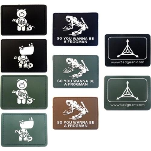 Embroidery Tactical Bear Rhinoceros Patch Frog Seal Patches Badges PVC Patches For Clothing