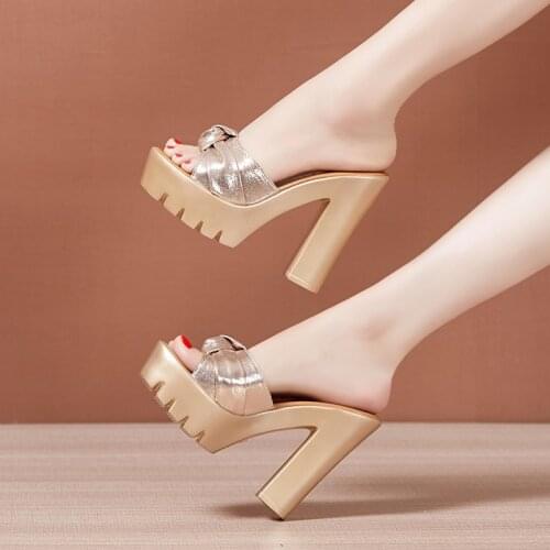 Big Size Women 10/13cm High Heel Platform Slippers Shoe Summer Sexy Shoes for Women High Heels Sex Platform Sandals Women Heels