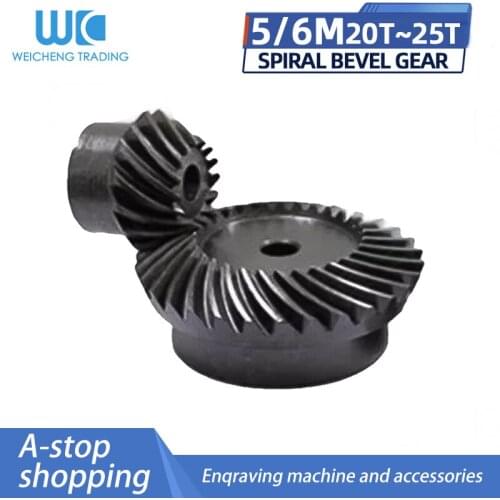 1/2PCS spiral bevel gear 5/6 mold spiral bevel gear 45# steel tooth surface quenched black