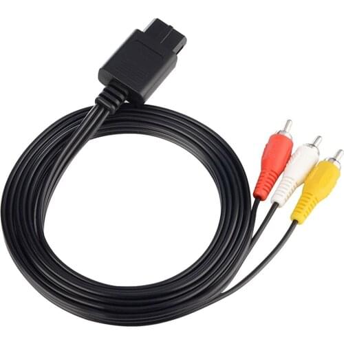 1 PC 6FT AV TV RCA Video Cord Cable for SNES Game Cube for Nintend N64/64 GameCube Cable Audio Output Connectors 610#2