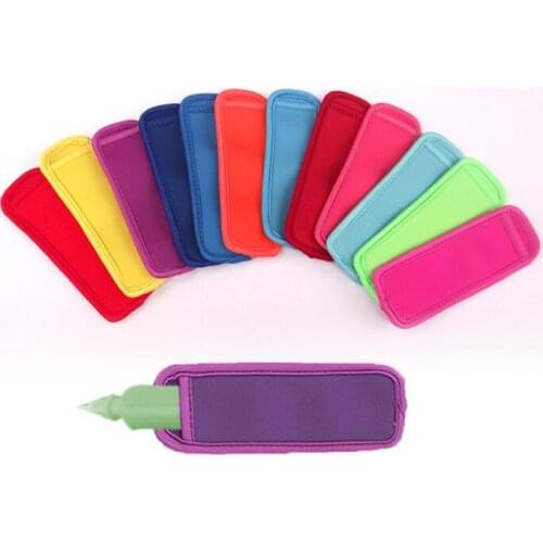 18x6cm Colorful Popsicle Holder Freezer Icy Pole Ice Lolly Sleeve Protector For Ice Cream Tools Party Supply Tool LX1595