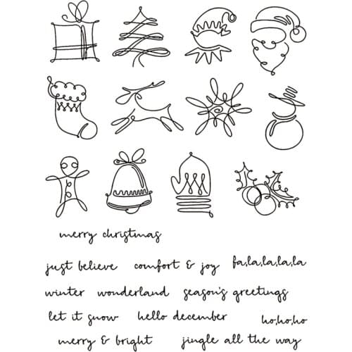 2021 New Merry Christmas Words Clear Stamps Sets and Iris Die Scrapbooking For Crafts Greeting Card Making no Metal Cutting Dies