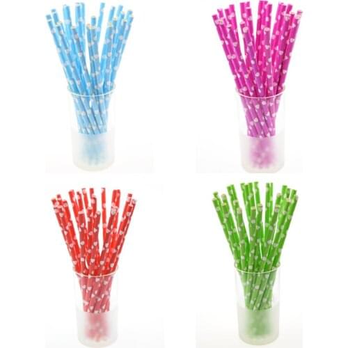 25pcs/lot Hot Pink Paper Straws Heart Drinking Straws For Kids Birthday Party Wedding Decorations Bachelorette Creative Straws