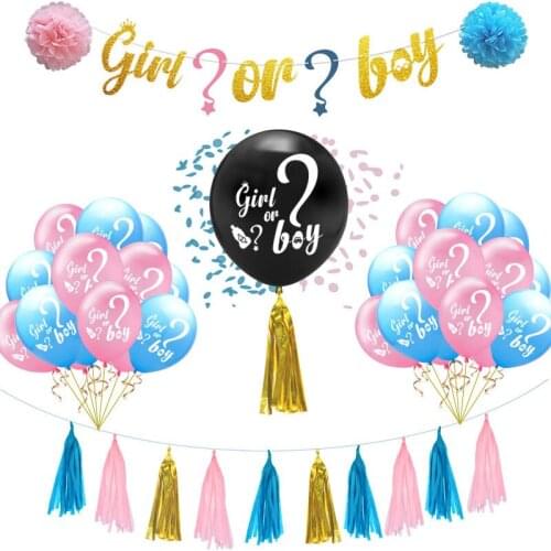 36 Inch Black Gender Reveal Balloon Suit Boy or Girl He or She Question Mark Baby Shower Balloon Birthday Party Decoration Adult