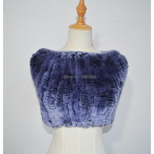 China Post Free Shipping SJ786 Winter 2019 Color Dyed Women Elastic Rex Rabbit Fur Cape