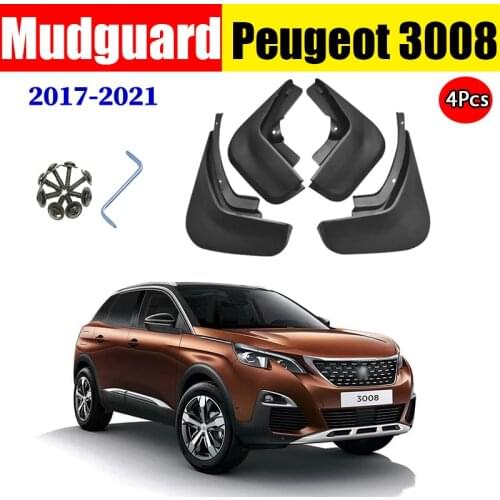 Mud Flaps For Peugeot 3008 Mk2 GT 2017-2021 Mudflaps Mudguards Splash Guards Fender 4Pcs Front Rear Molded