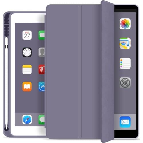 Three-Fold Leather Case for iPad Pro 10.5 9.7 10.2 M1 Pro 11inch Smart Cover for iPad Air 2 3 Mini4 5 Magnet Flip+Pencil Holder