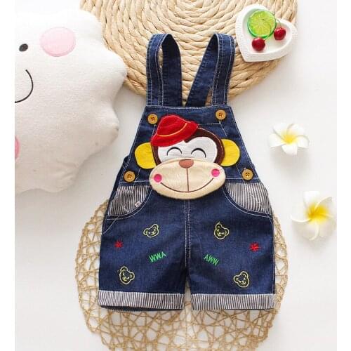 IENENS Baby Summer Short Overalls Boy Shorts Jeans Soft Dungarees Toddler Boys Clothing Clothes 0-3 Years Kids Denim Short Pants