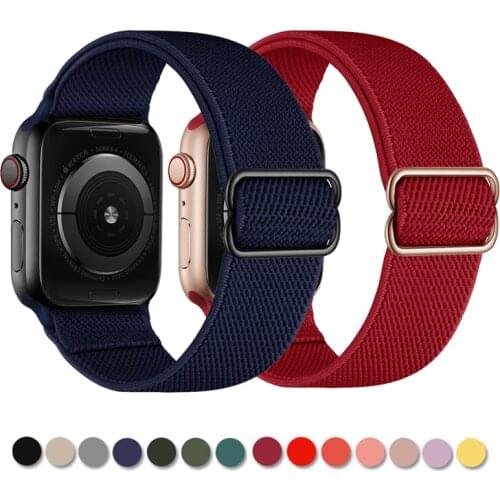 Elastic Strap for Apple Watch Band 6 SE 40mm 44mm Braid Nylon Solo Loop Bracelet for Iwatch 42mm Series 6 5 4 3 38mm Bands Wirst
