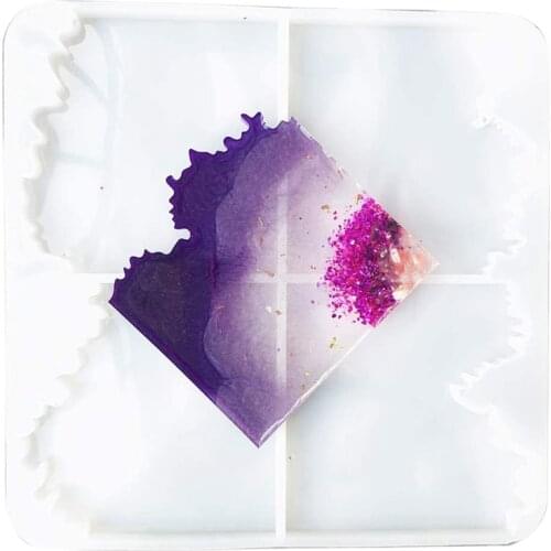 Resin Coaster Mold-Irregular Silicone Coaster Mold for Making -Thick Resin Coaster Mold for Resin and Polymer Clay