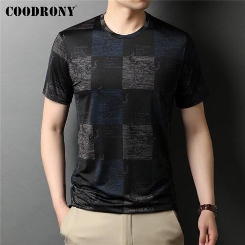 COODRONY Brand Summer New Arrival Casual O-Neck Short Sleeve T Shirt Men Clothing Streetwear Fashion Pattern Cool Top Tee C5222S